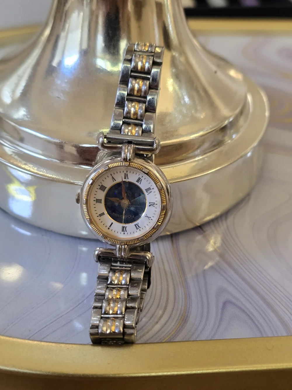 Two-Tone Women's Bracelet Watch - Silver & Gold Fossil